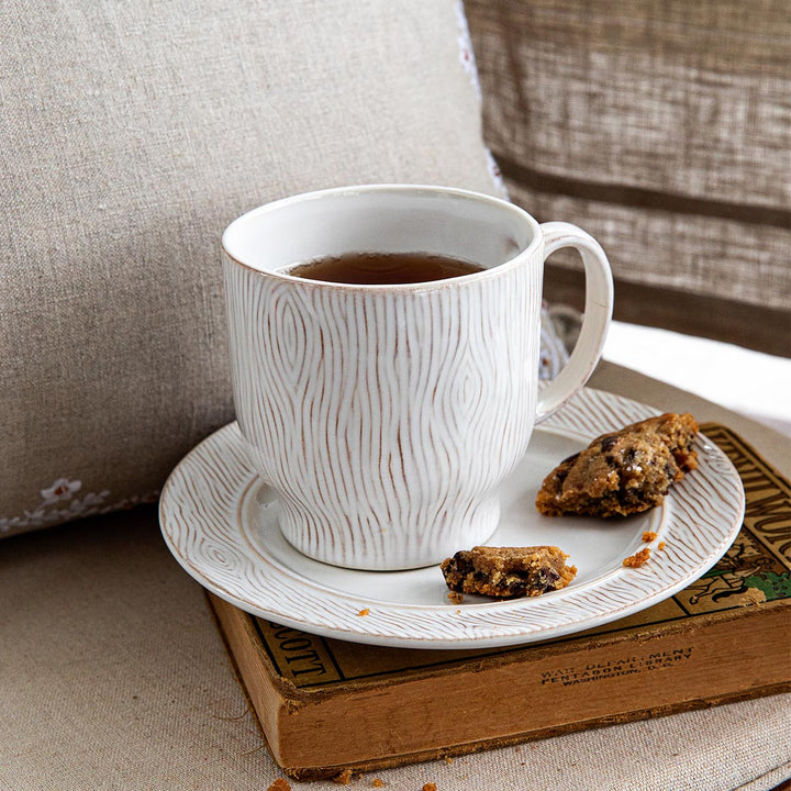 Juliska Blenheim Oak Whitewash Cofftea Cup on saucer