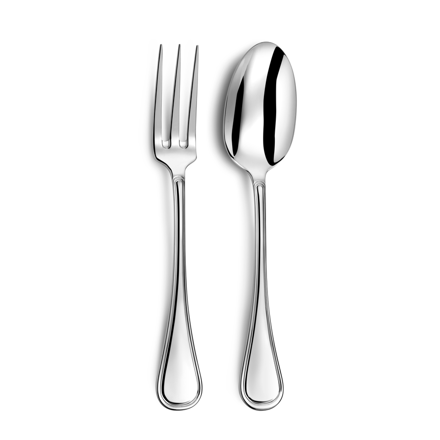 A silver serving set