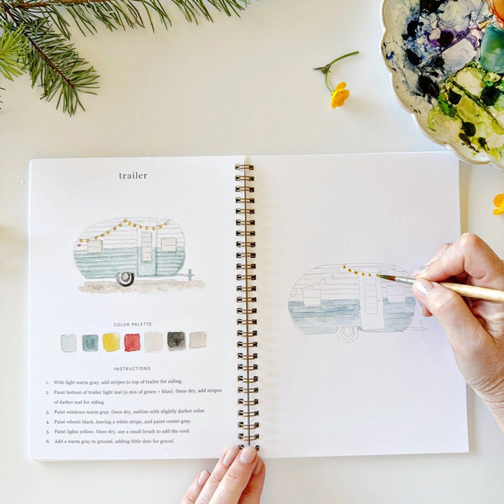 Camping Watercolor Book