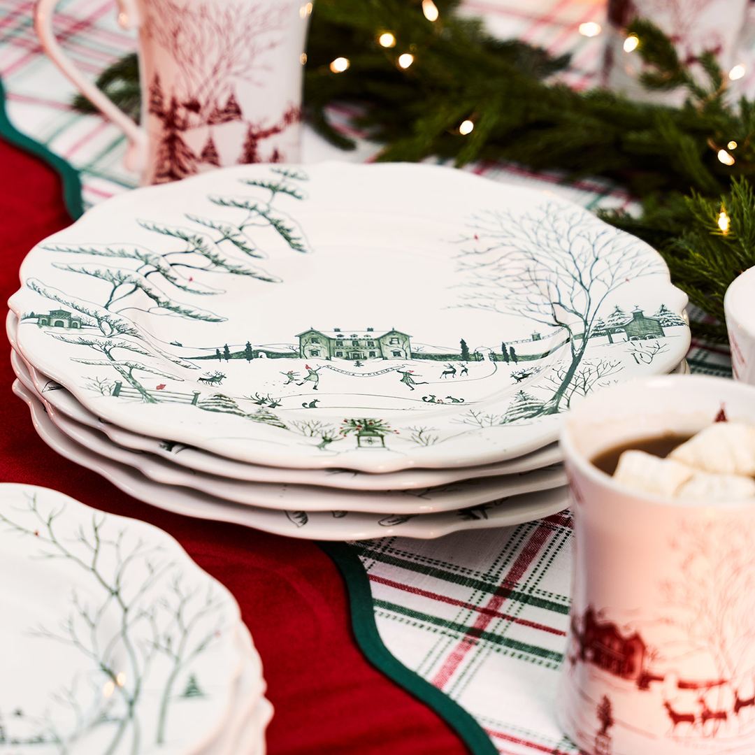 Juliska Country Estate Winter Frolic Evergreen Dinner Plate