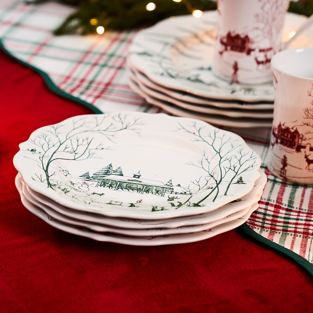Juliska Country Estate Winter Frolic Evergreen Dessert/Salad Plate