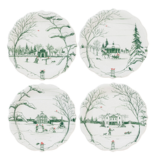 Load image into Gallery viewer, Juliska Country Estate Winter Frolic Evergreen Assorted Party Plates
