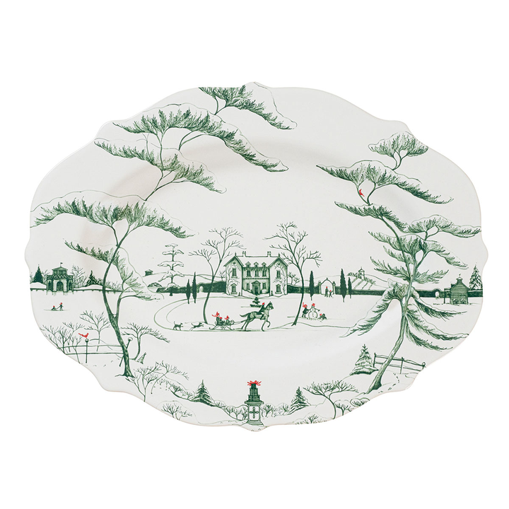 Juliska Country Estate Winter Frolic Evergreen Platter, 18"