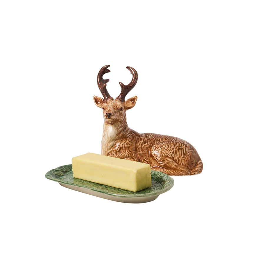 Butter dish with deer design