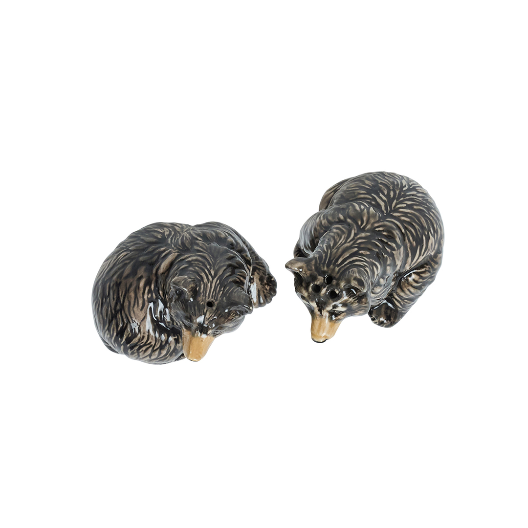 Two bear figurines on a white background
