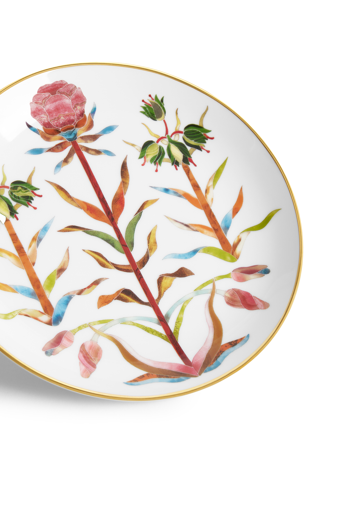 Decorative plate with colorful floral design