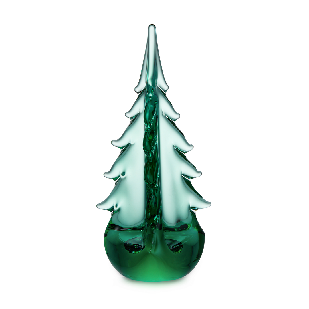 Green glass Christmas tree