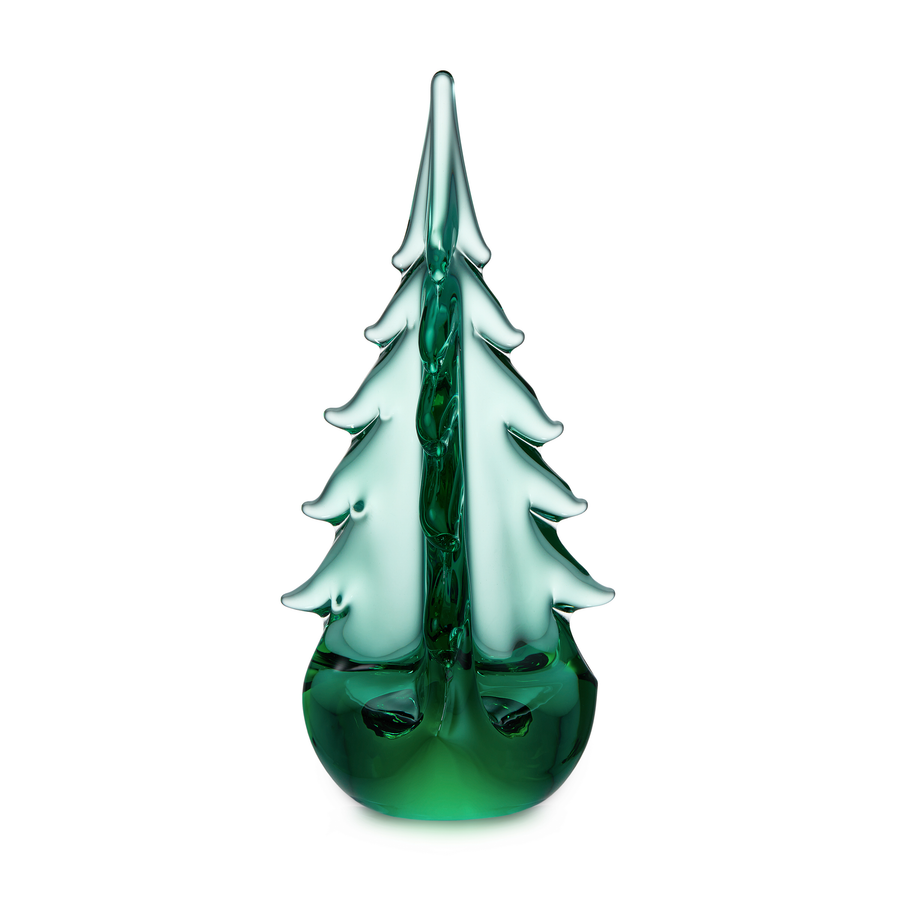 Green glass Christmas tree