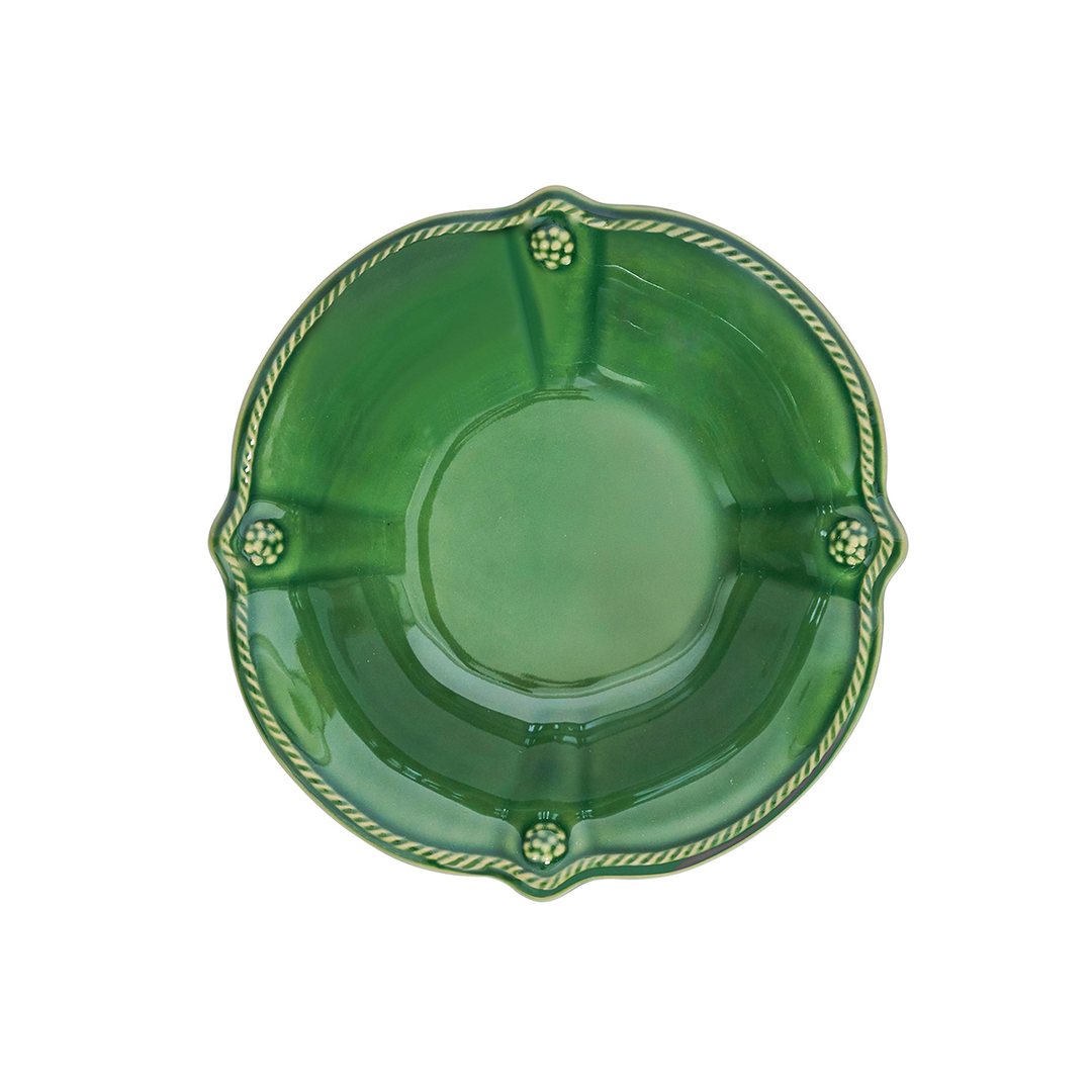 Green ceramic plate with decorative 