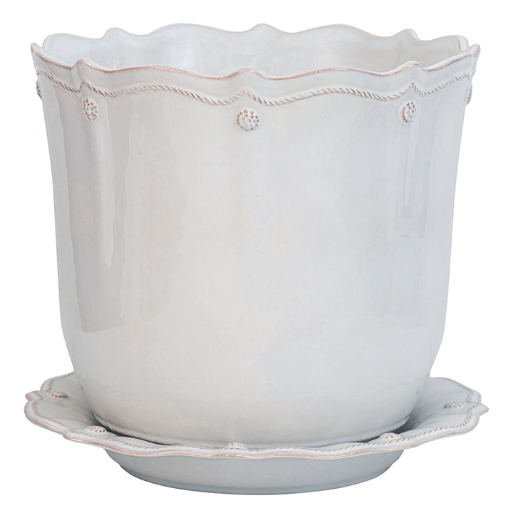 Juliska Berry & Thread Whitewash Planter & Saucer 12"