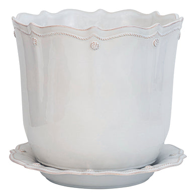 Juliska Berry & Thread Whitewash Planter & Saucer 12