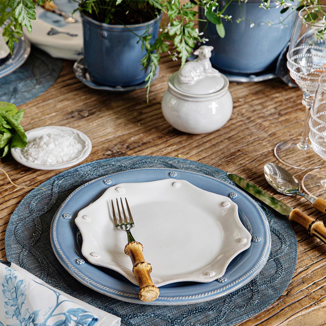 Juliska Berry & Thread Chambray 4 Piece Place Setting with 2 Bowls