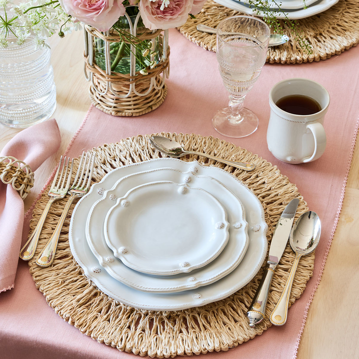 Juliska Berry & Thread Whitewash Flared 4 Piece Place Setting with Mug & Cereal