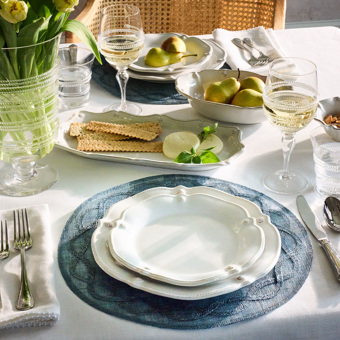 Juliska Berry & Thread Whitewash Flared 4 Piece Place Setting with Mug & Cereal