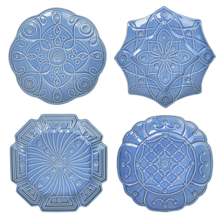 Juliska Jardins du Monde Chambray Dessert/Salad Plate Assorted Set of 4