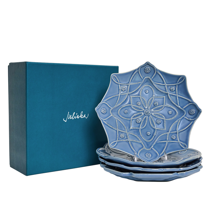 Juliska Jardins du Monde Chambray Dessert/Salad Plate Assorted Set of 4
