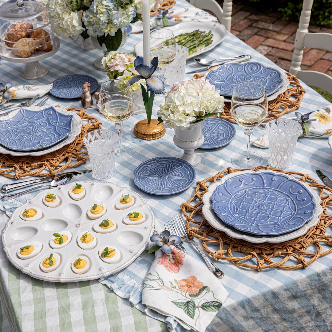 Juliska Jardins Du Monde Chambray Side/Cocktail Plate Assorted Set of 4