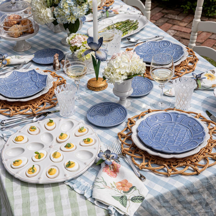 Juliska Jardins Du Monde Chambray Side/Cocktail Plate Assorted Set of 4
