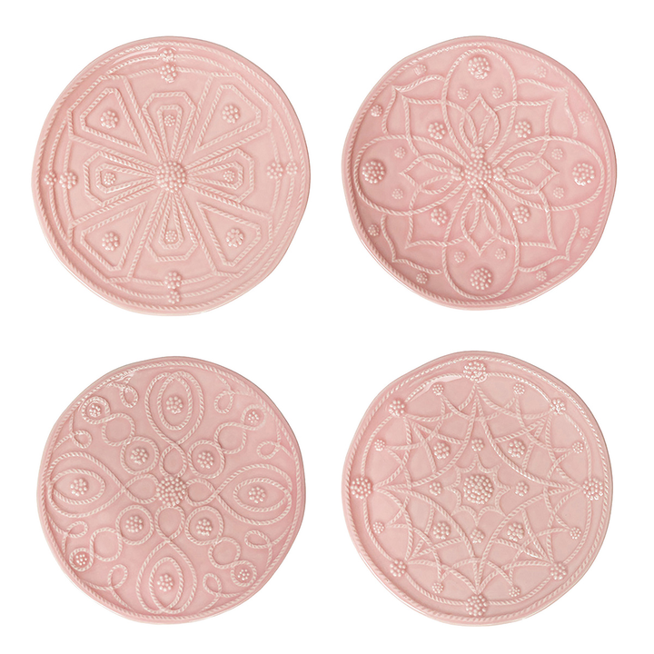 Juliska Jardins Du Monde Blush Side/Cocktail Plate Assorted Set of 4