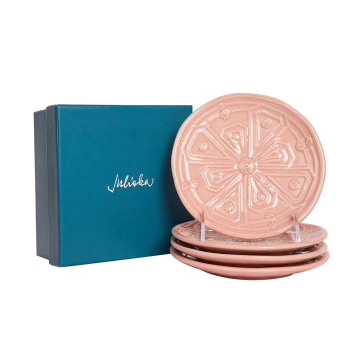 Juliska Jardins Du Monde Blush Side/Cocktail Plate Assorted Set of 4