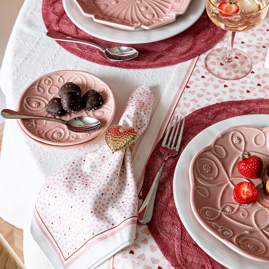 Juliska Jardins Du Monde Blush Side/Cocktail Plate Assorted Set of 4