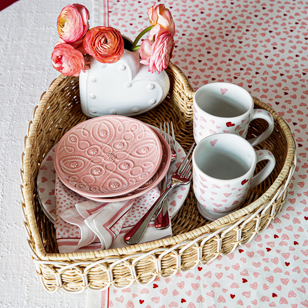 Juliska Jardins Du Monde Blush Side/Cocktail Plate Assorted Set of 4