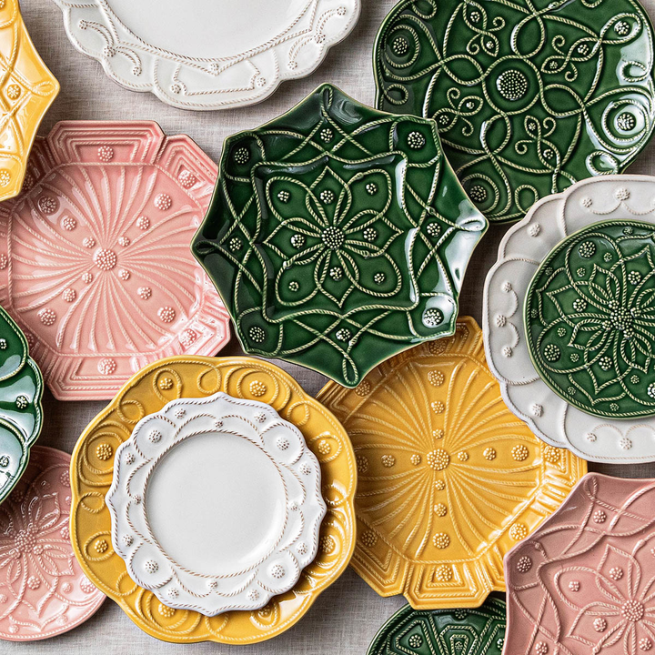 Juliska Jardins Du Monde Blush Side/Cocktail Plate Assorted Set of 4