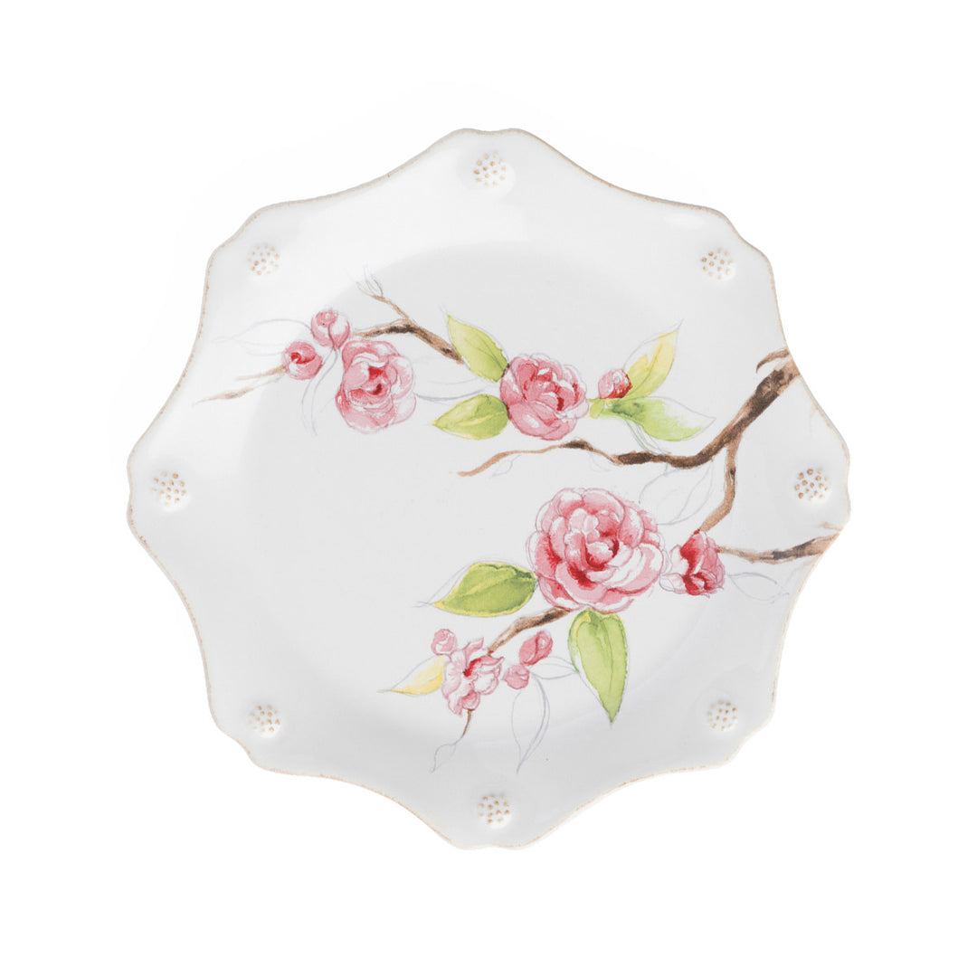 Juliska Berry & Thread Floral Sketch Camelia Dessert salad plate