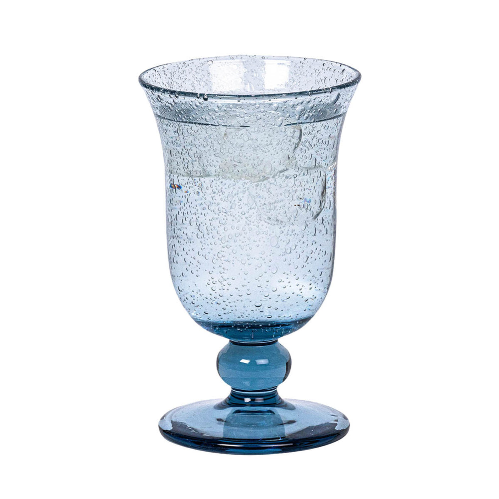 Juliska Provence Glass Chambray Goblet with a drink