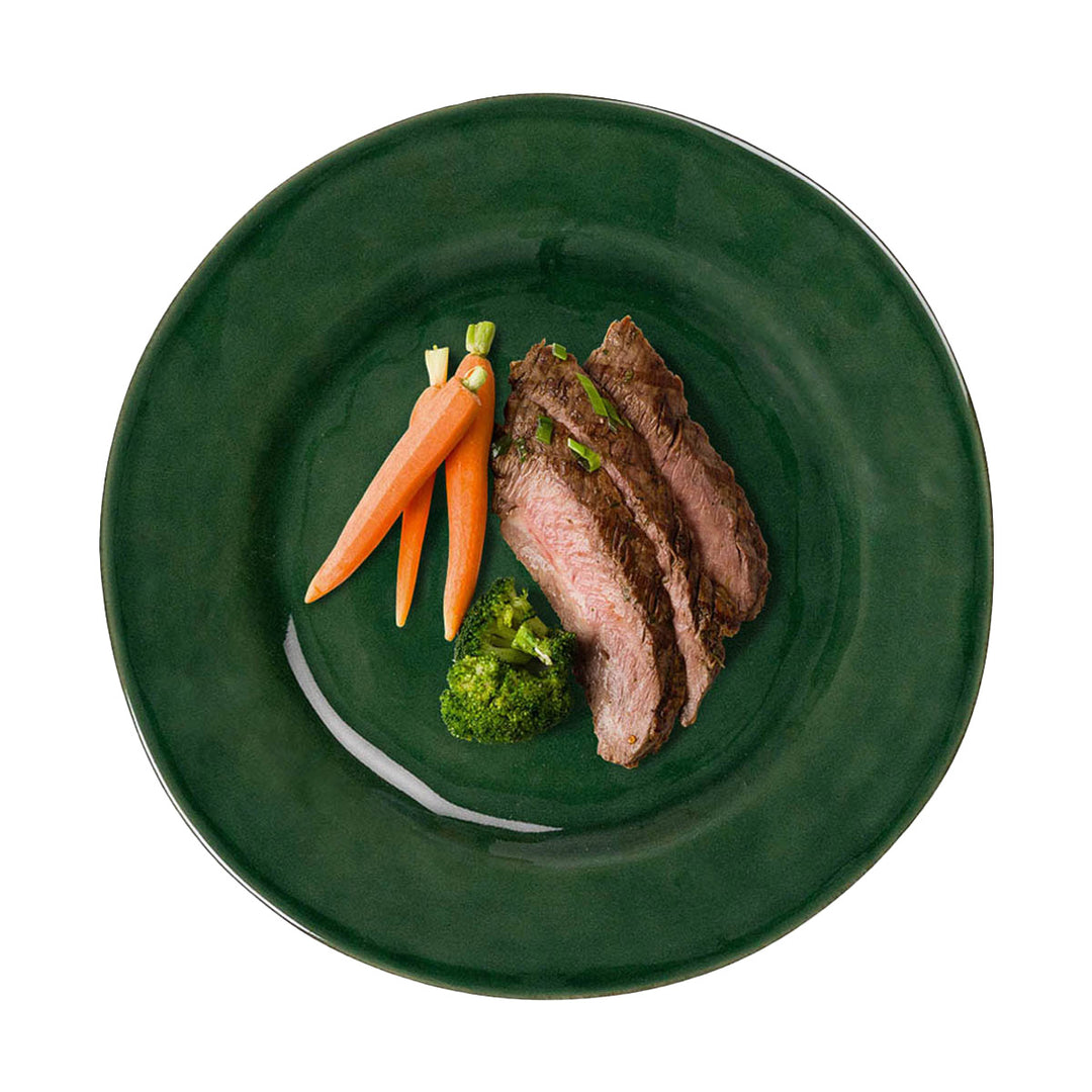 juliska puro basil dinner plate with food 