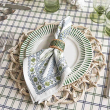 Load image into Gallery viewer, Juliska Seville Green Stripe Napkin on a place setting
