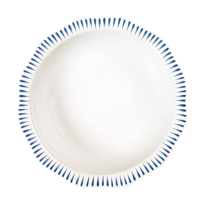 Juliska Sitio Stripe Delft Blue Serving Bowl top view