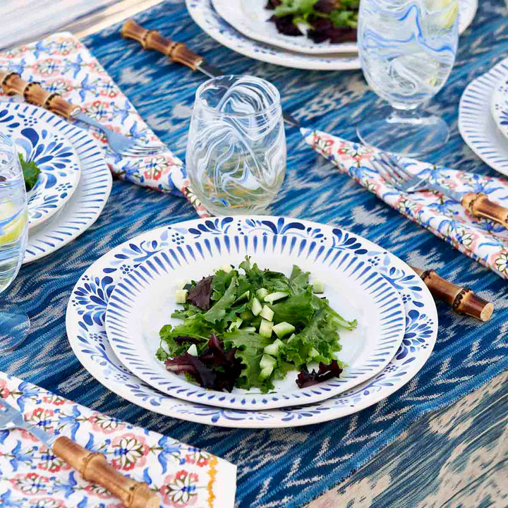 Juliska Sitio Stripe Delft Blue place setting