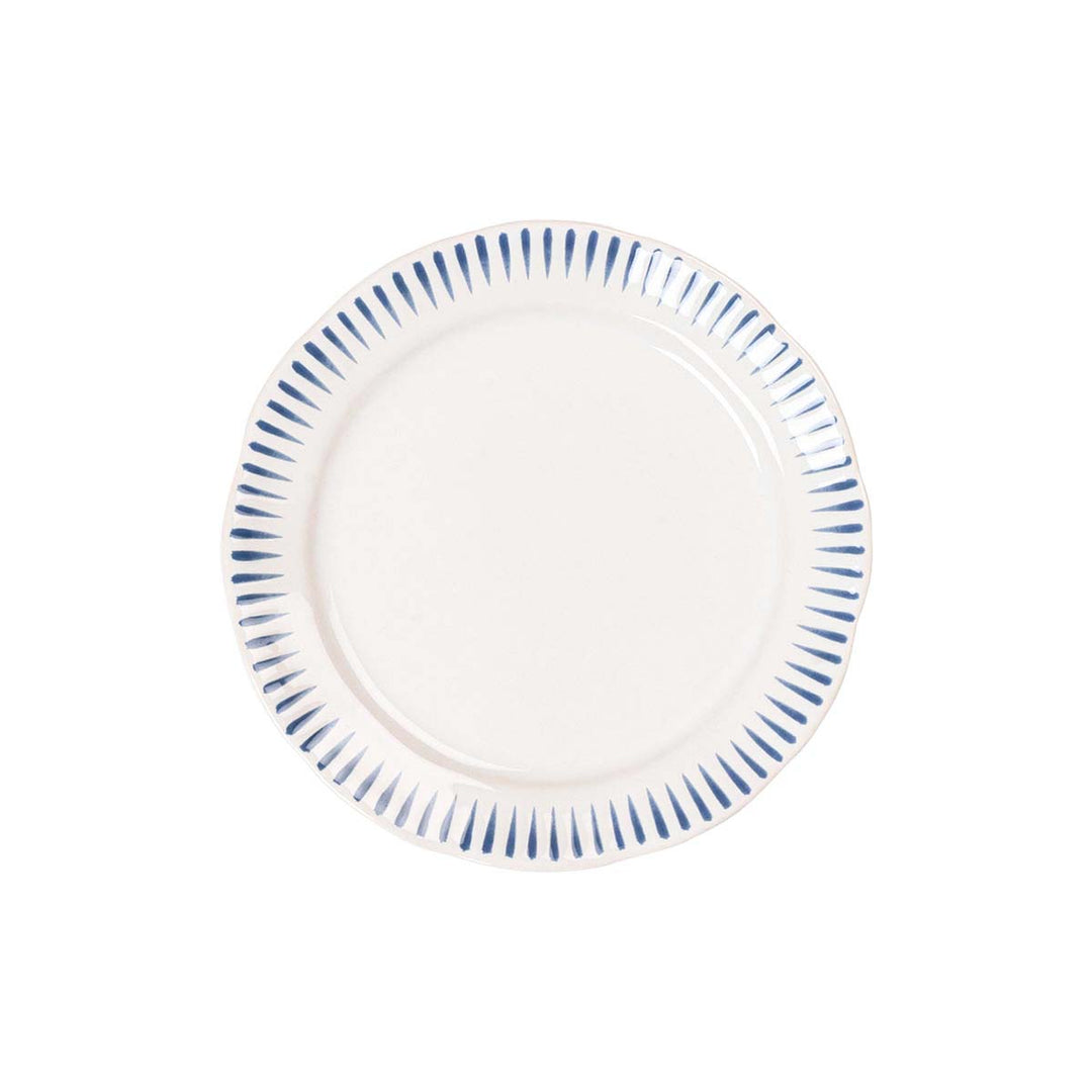 Juliska Sitio Stripe Delft Blue Side cocktail plate