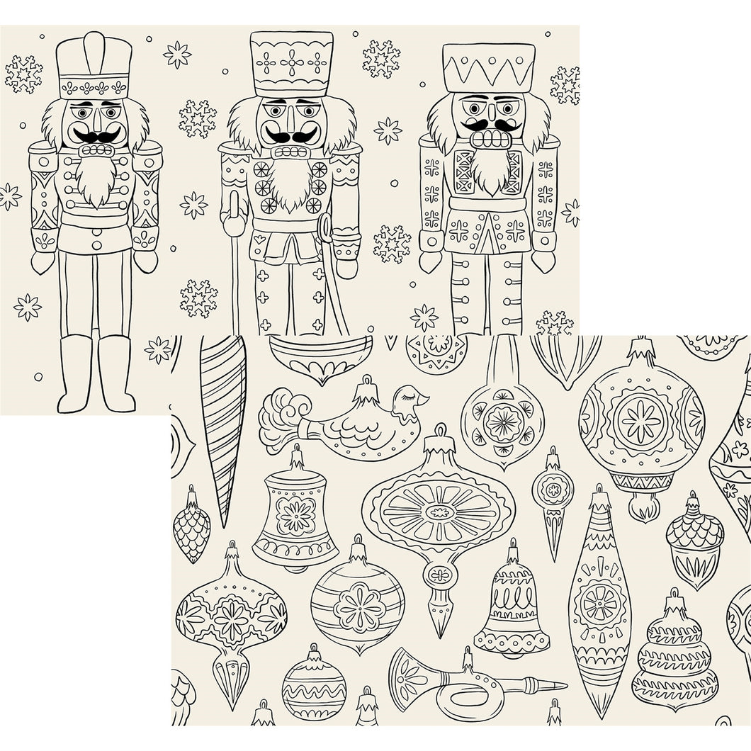 Christmas Coloring Paper Placemat Set/24