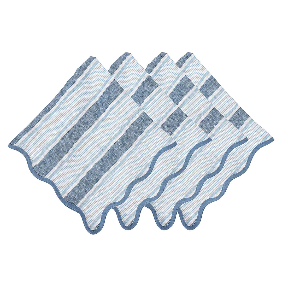 Juliska Cabana Stripe Ocean Napkin Set/4