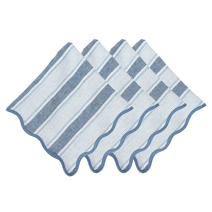 Juliska Cabana Stripe Ocean Napkin Set/4