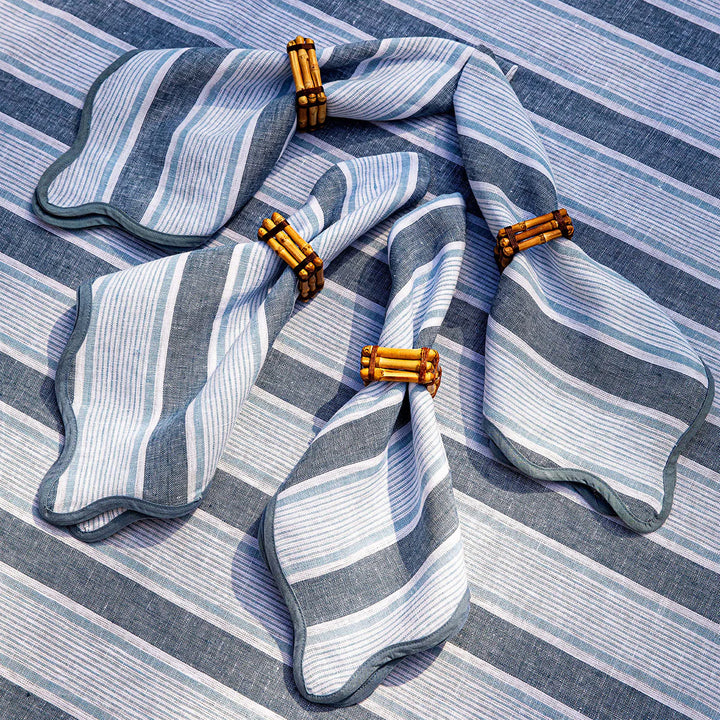 Juliska Cabana Stripe Ocean Napkin Set/4