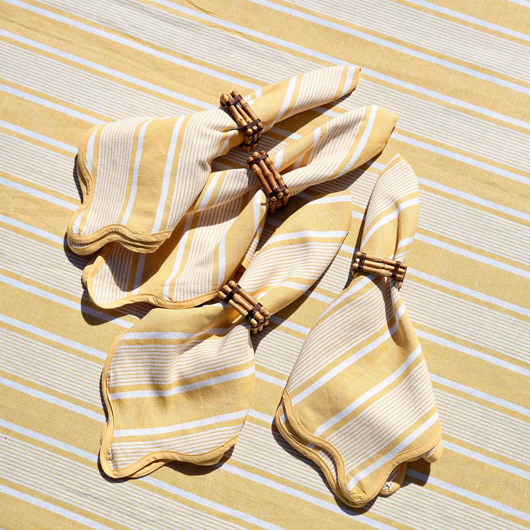 Juliska Cabana Stripe Sunshine Napkin Set/4
