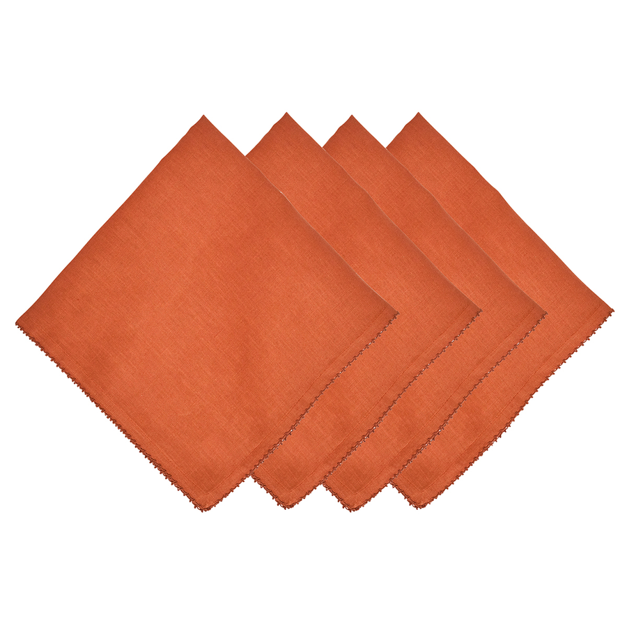 Four orange napkins