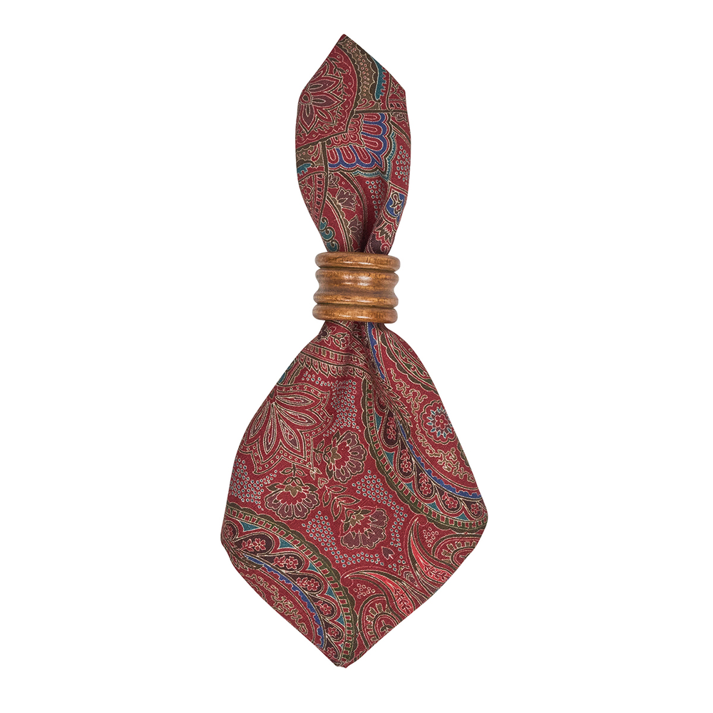 Red paisley patterned napkin ring