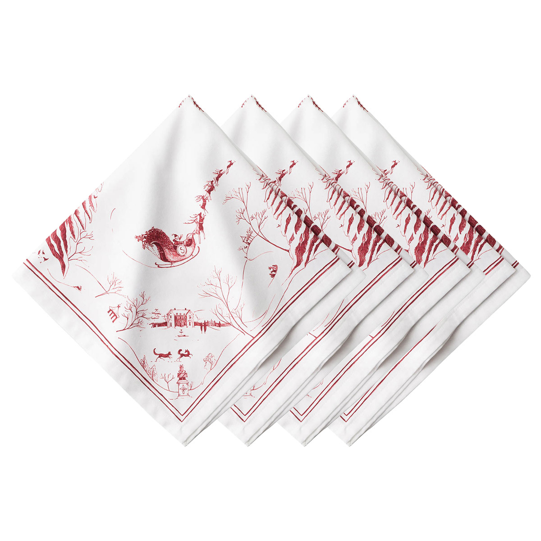 Juliska Country Estate Winter Frolic Ruby Napkin Set/4