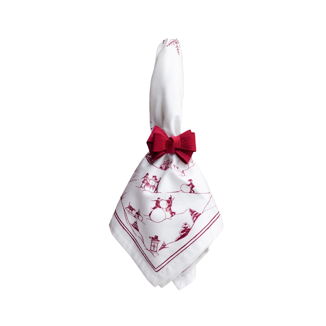Juliska Country Estate Winter Frolic Ruby Napkin Set/4