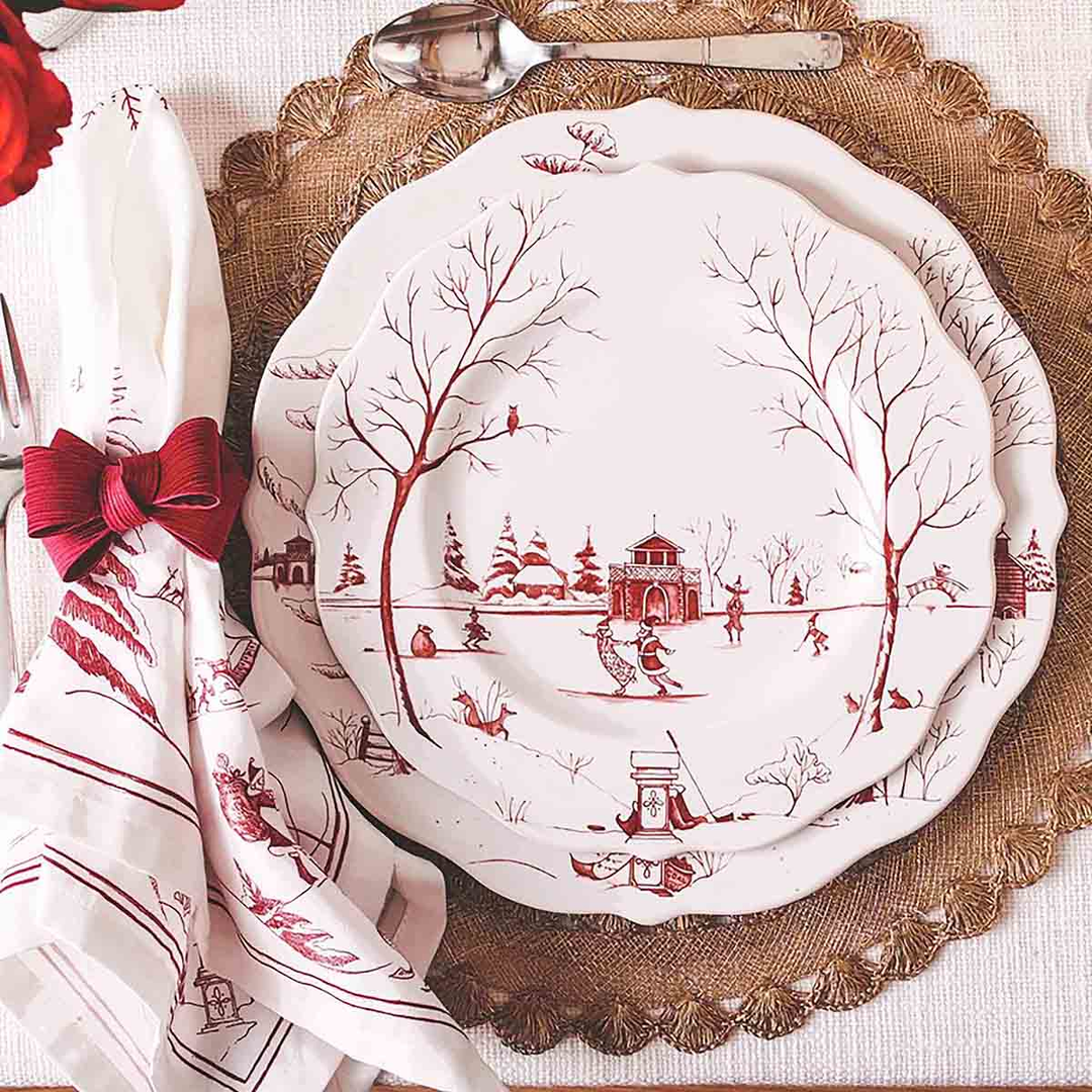 Juliska Country Estate Winter Frolic Ruby Napkin Set/4