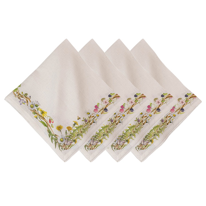 Juliska Meadow Walk Linen Multi Napkin Set/4