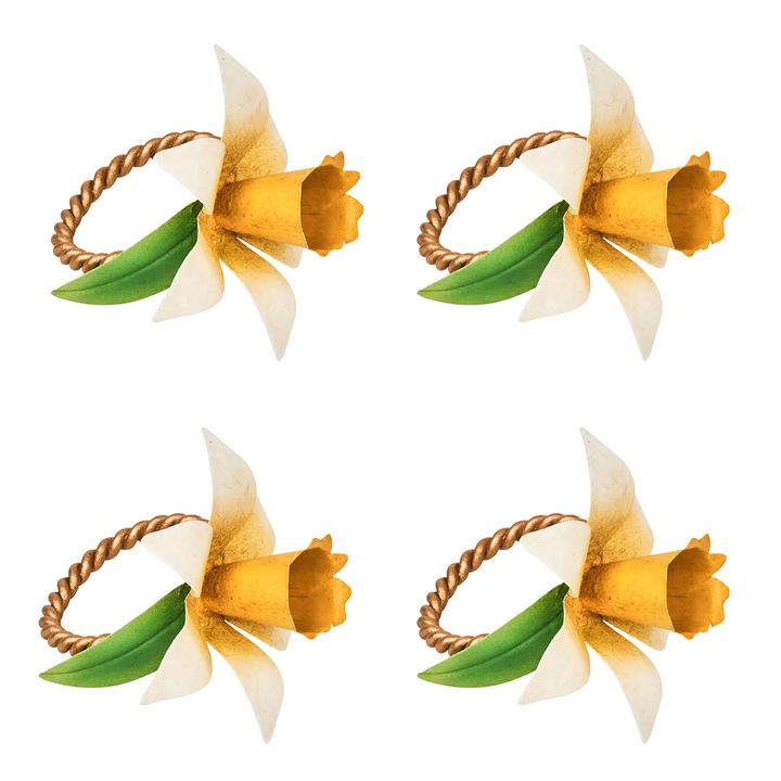 Juliska Meadow Walk Daffodil Napkin Ring Set/4