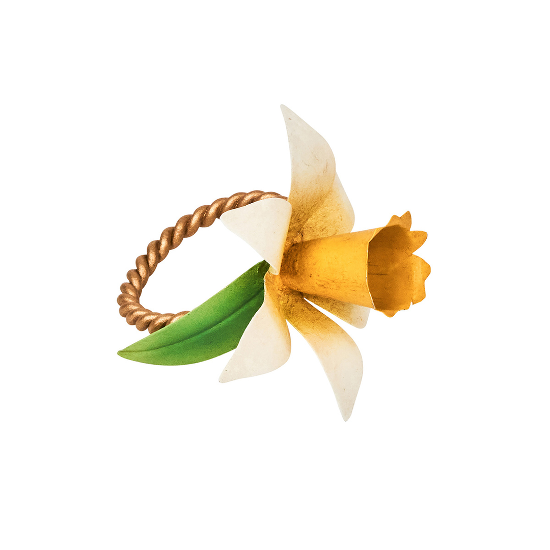 Juliska Meadow Walk Daffodil Napkin Ring Set/4