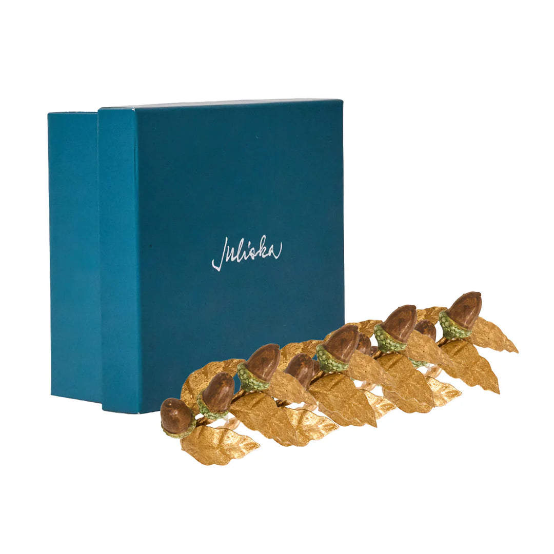 Juliska Forest Walk Acorn Napkin Ring Set/4