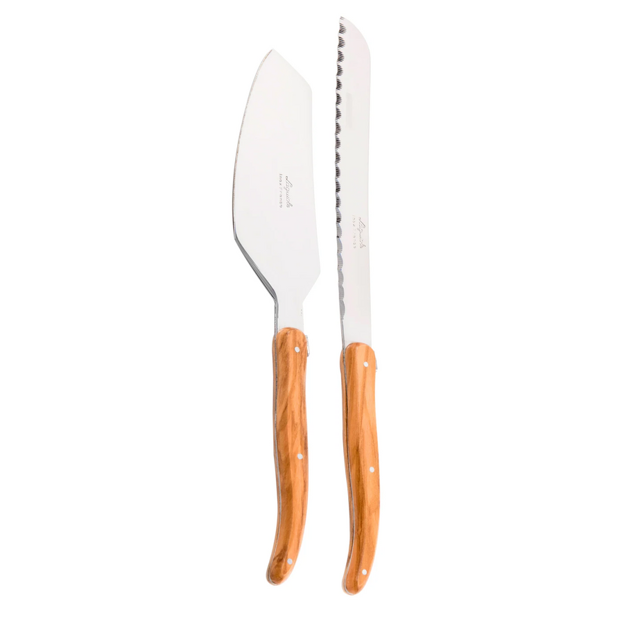 Laguiole Olivewood Cake Knife Set