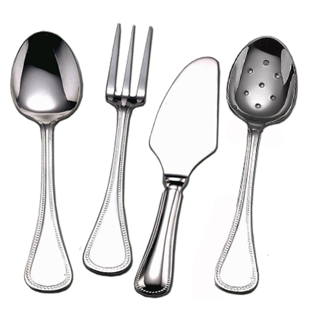 A cheese knife set with four short utensils